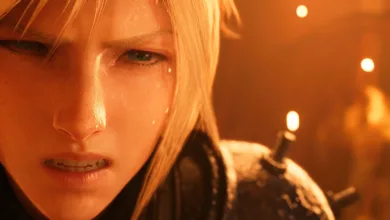Close-up of Cloud from Final Fantasy VII Remake