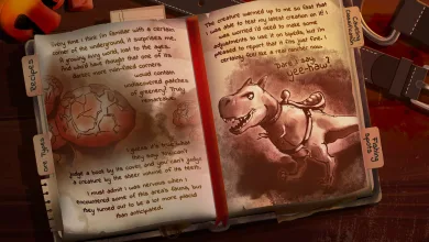 An illustrated Core Keeper journal spread shows a toothy underground creature wearing a saddle.