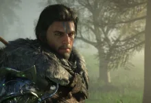 Kliff stands in a forest wearing fur-trimmed armor in Crimson Desert