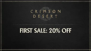 Crimson Desert graphic announcing its first sale with 20% off