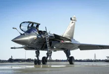 Dassault Rafale C parked on a runway with its cockpit canopy open
