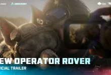 Delta Force operator Rover beside his four-legged partner in the official trailer artwork