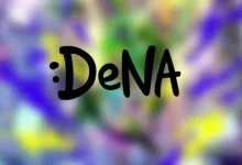 DeNA logo centered over a blurred colorful Pokémon-themed background