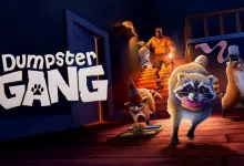 A raccoon leads a group of mischievous animals through a house in Dumpster Gang