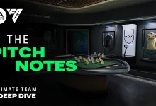 EA SPORTS FC 27 Ultimate Team Deep Dive artwork showing a FUT-themed room and the Pitch Notes title