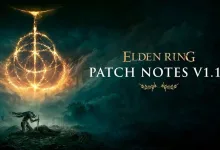 Official ELDEN RING artwork displaying Patch Notes V1.17 beside the glowing Elden Ring symbol