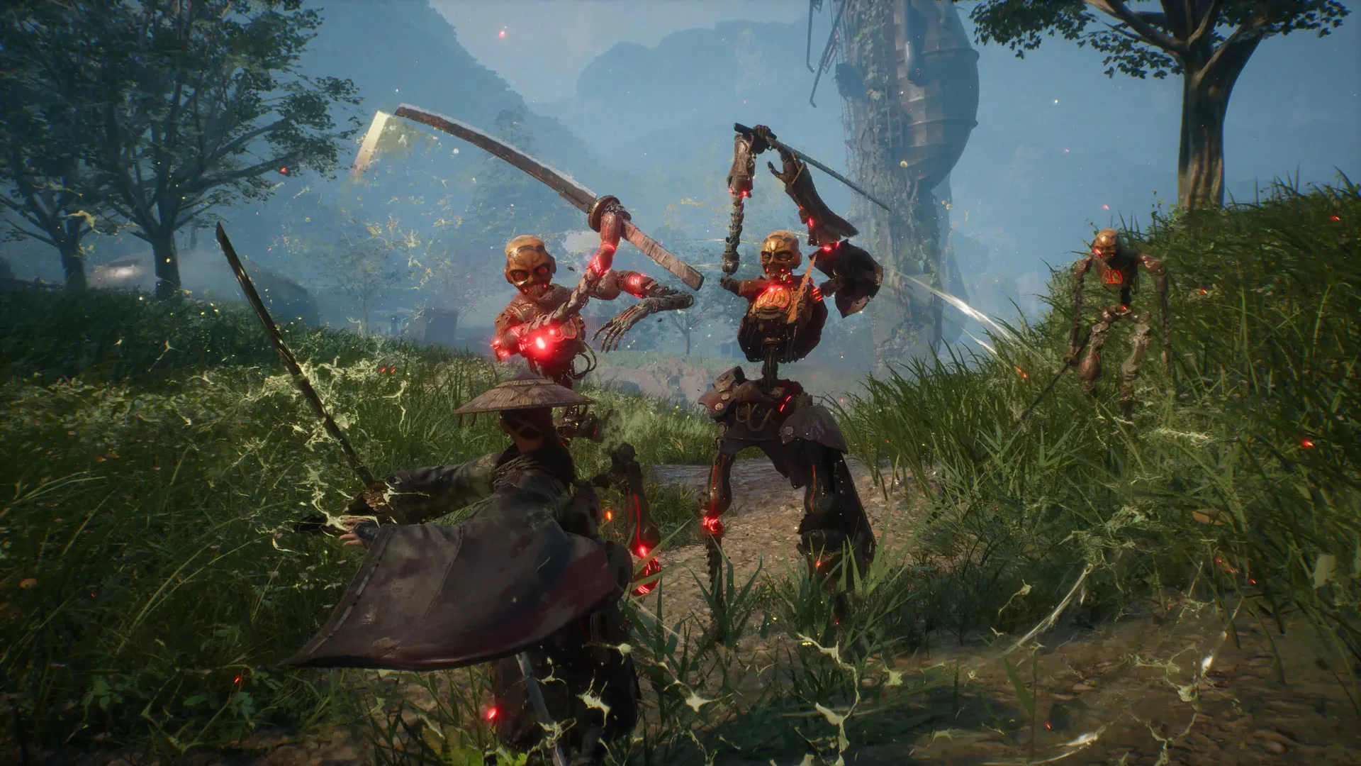Emma fighting enemies with her hair in Beast of Reincarnation