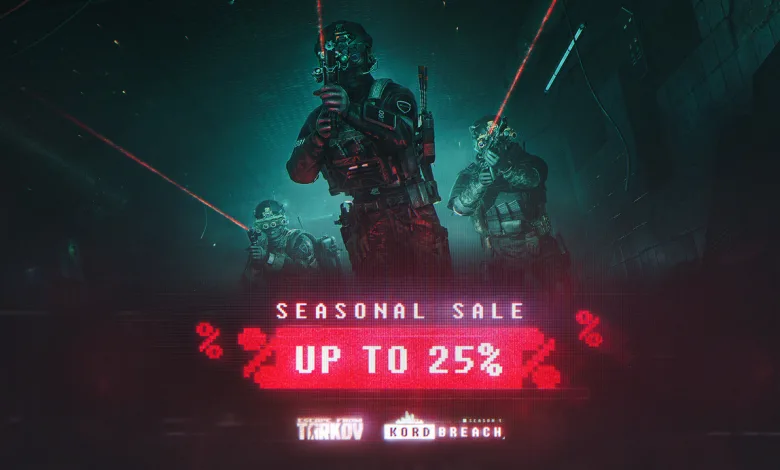 Escape from Tarkov operators featured in the Kord Breach seasonal sale promotion offering up to 25% off