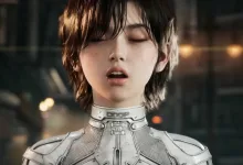 Close-up of Evie wearing a white futuristic outfit in Stellar Blade: Blood Rain