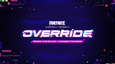 Fortnite Chapter 7 Season 4 Override title graphic