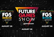 Future Games Show graphic listing FGS Live From Gamescom and FGS Best Of Gamescom on August 26 and August 30