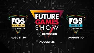 Future Games Show graphic listing FGS Live From Gamescom and FGS Best Of Gamescom on August 26 and August 30