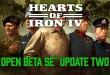 Hearts of Iron IV Open Beta SE Update Two artwork showing four military leaders over a world map