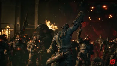 Locust enemies attack during the Gears of War: E-Day campaign