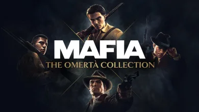 Official Mafia: The Omertà Collection artwork showing four suited crime-game protagonists against a dark background.