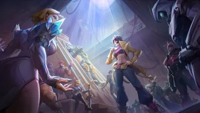 Marvel Rivals heroes gathered in a dramatic futuristic setting