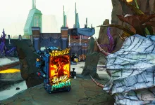 Maurice's Black Market Vending Machine beside icy rock formations in Borderlands 4
