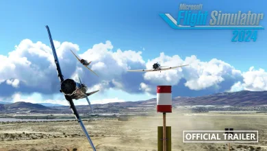 Aircraft flying over a mountain airfield in the Microsoft Flight Simulator 2024 official trailer