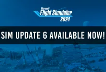 Official Microsoft Flight Simulator 2024 banner announcing that Sim Update 6 is available now
