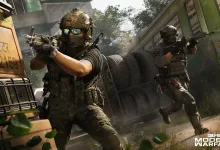 Two Modern Warfare 4 beta soldiers advancing with rifles near a vehicle