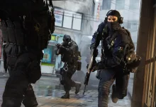 Call of Duty: Modern Warfare 4 operators advance through a rain-soaked Korean city street