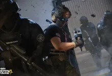 Modern Warfare 4 operators move through a smoky combat area during multiplayer gameplay