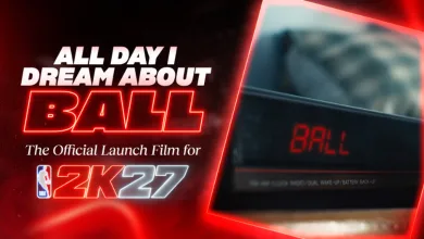 Promotional artwork for the NBA 2K27 official launch film reading All Day I Dream About Ball