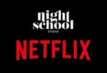 Night School Studio logo above the Netflix logo on a black background