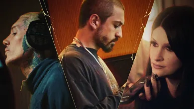 Oli Sykes, Grabbitz, and Courtney LaPlante shown in a split portrait for VALORANT’s VCT anthem collaboration