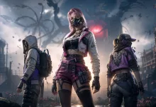 Three post-apocalyptic game characters in distinct colorful outfits, illustrating Once Human's Fashion dye customization update.