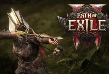 Armored archer aiming a bow beside the Path of Exile logo