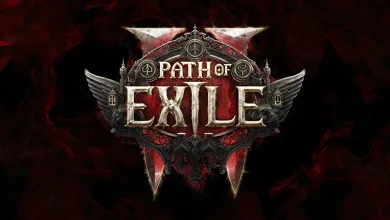 Path of Exile 2 logo on a dark red background
