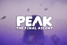 PEAK: The Final Ascent title over a blurred purple mountain scene