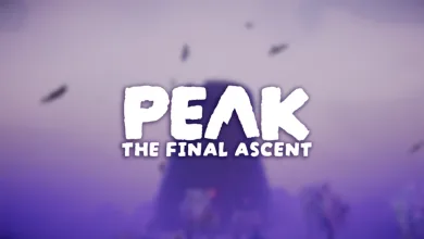 PEAK: The Final Ascent title over a blurred purple mountain scene