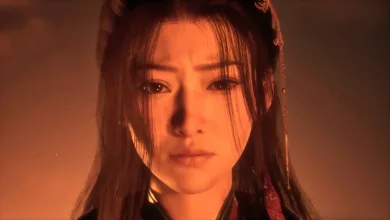 A woman from Phantom Blade Zero illuminated by warm orange light