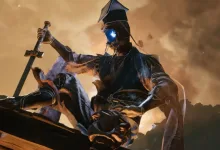A masked warrior wielding a sword in a Phantom Blade Zero combat scene