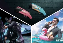 PUBG characters and colorful summer weapons featured in the August Store Update 2026 artwork