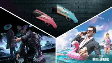 PUBG characters and colorful summer weapons featured in the August Store Update 2026 artwork