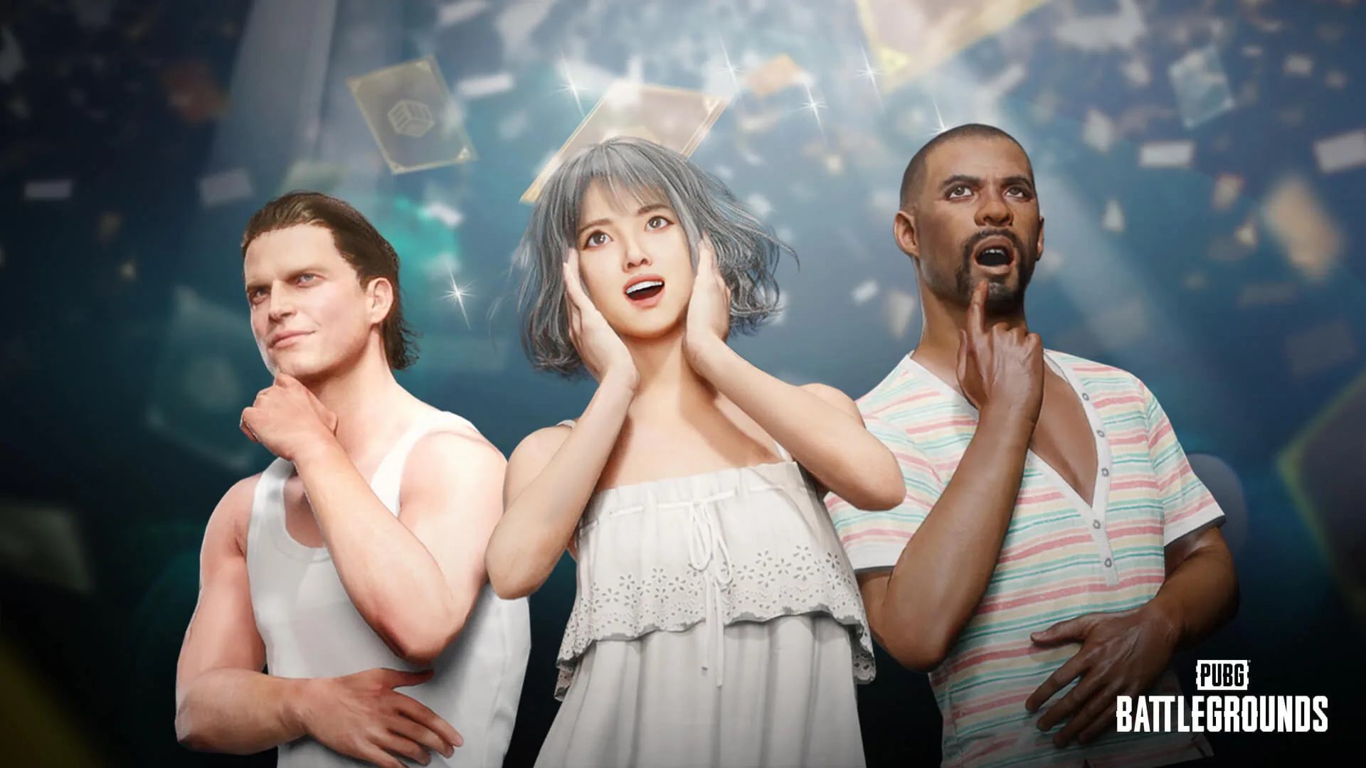 PUBG characters viewing personalized cosmetic items