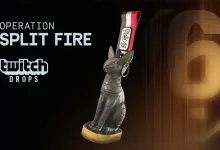 Rainbow Six Siege Operation Split Fire Twitch Drops artwork showing a rabbit-shaped charm beside a large number 6