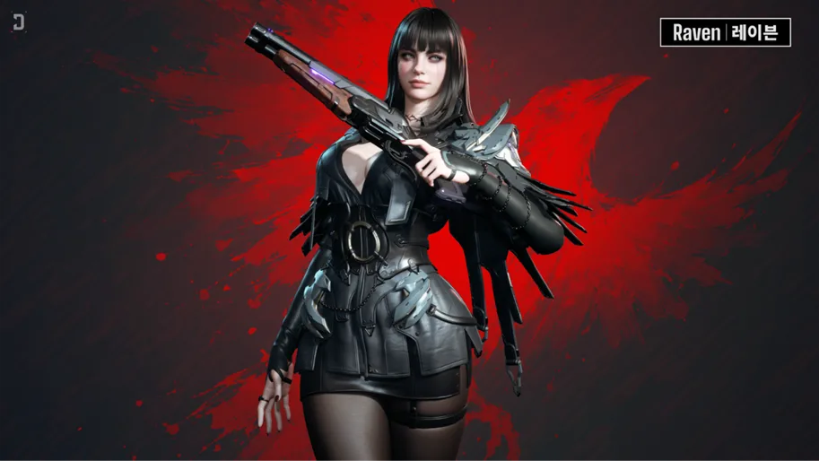 Raven holding her shotgun
