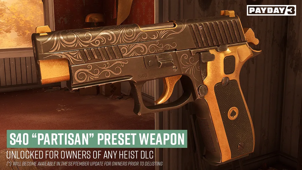 S40 Partisan Preset Weapon reward in PAYDAY 3
