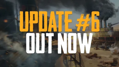 SAND: Raiders of Sophie Update #6 Out Now graphic over a smoky desert settlement