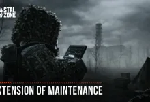 STALCRAFT: X character checks a device in the Zone beneath the words Extension of Maintenance