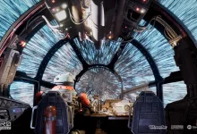 Star Wars Zero Company gameplay showing a squad aboard a spacecraft during hyperspace travel
