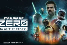 Star Wars Zero Company key art featuring a group of characters against a blue sci-fi background