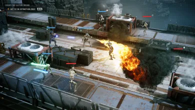 Star Wars Zero Company squad fighting droids on a platform
