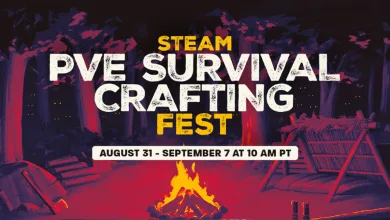 Steam PVE Survival Crafting Fest graphic announcing the August 31 to September 7 event