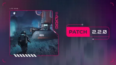 The Alters Patch 2.2.0 graphic showing an explorer near base equipment