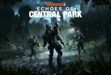 Agents explore a dark, overgrown park in The Division 2: Echoes of Central Park.
